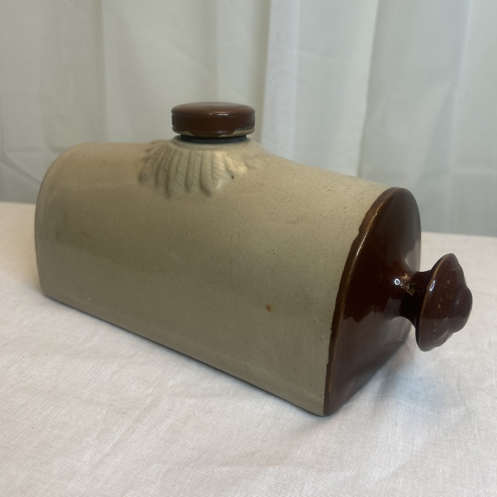 Bourne Denby Stoneware Hot Water Bottle Bed Warmer England 1900–1920